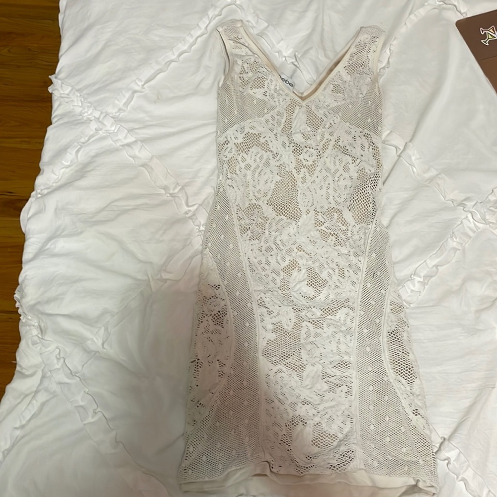 white lace bebe dress